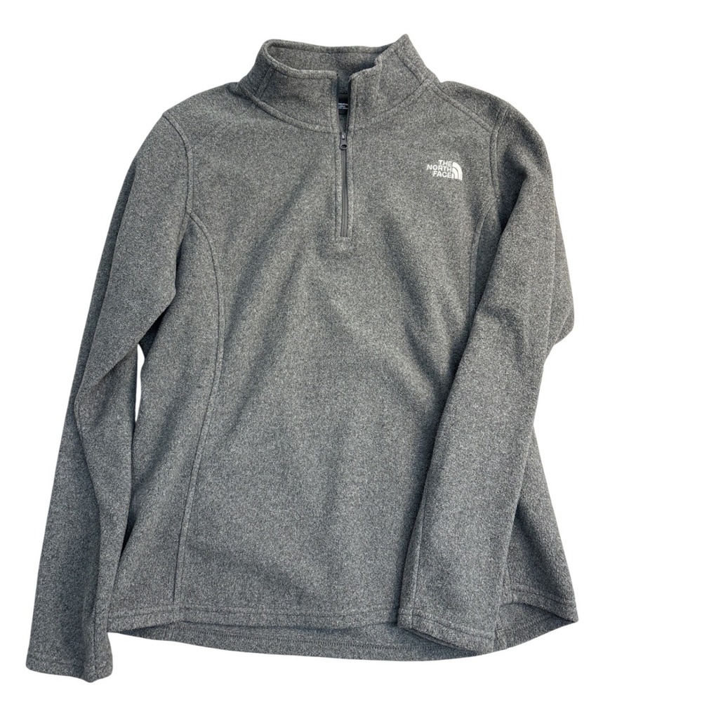 The North Face Womens Gray Quarter Zip Fleece Pullover Sweater Size Large